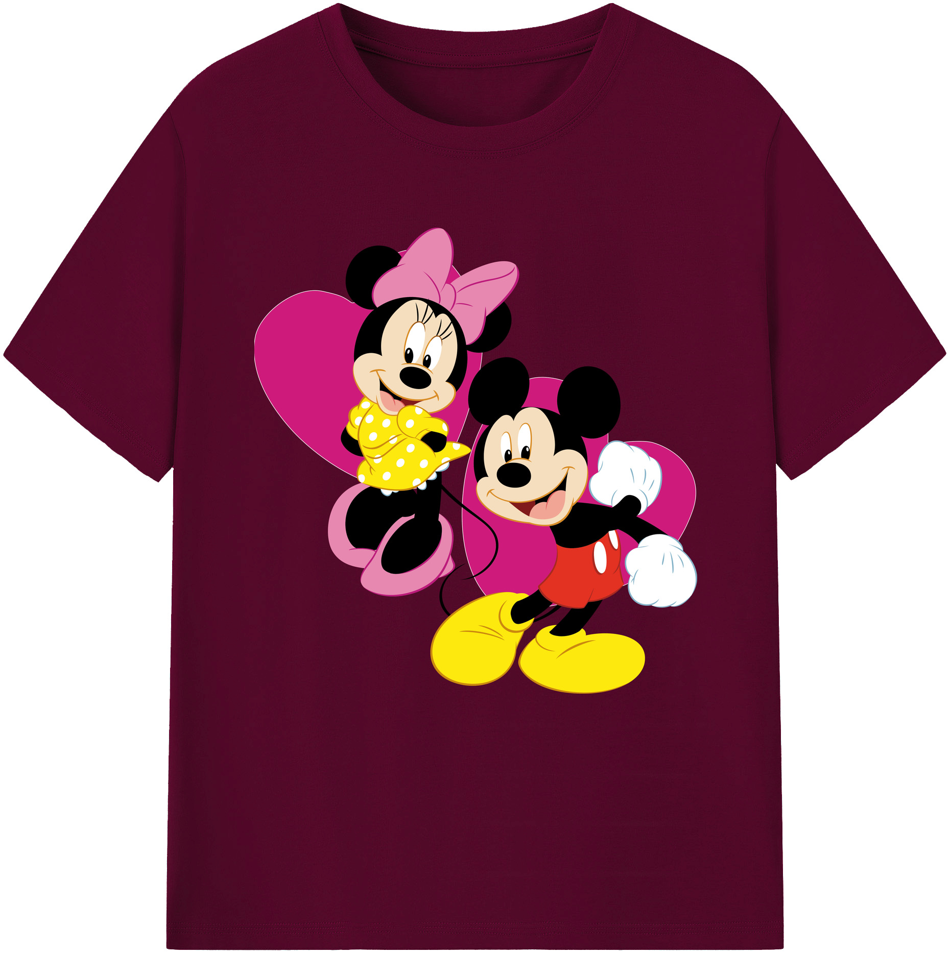 （画像用） ミッキーマウス Mickey Mouse レディースカジュアルプリントTシャツ（綿100％）